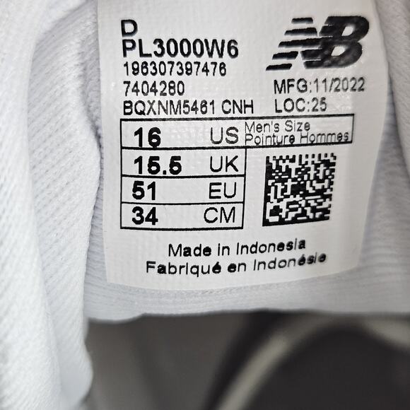 New Balance Men's Fresh Foam 3000 V6 Molded Baseball Cleats White Size 16 - Picture 9 of 10